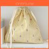 Cute Patchwork Fabric Drawstring Organizer For Cosmetics And Stationery Use
