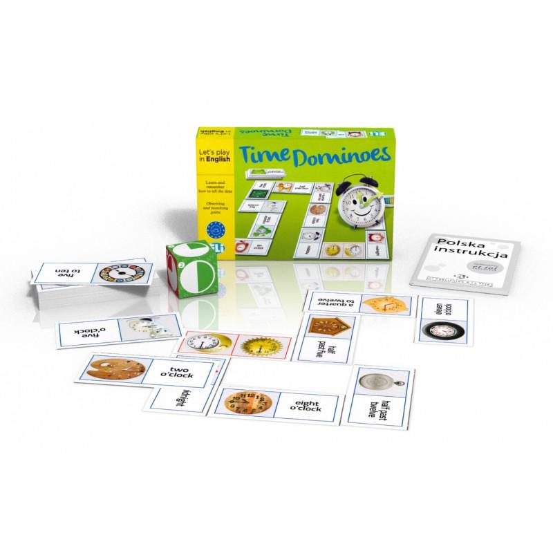 English Time Dominoes. Language Game. ELI & ET TOI