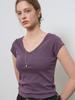 GENERALIDEA Daily Short Sleeve V-Neck T-Shirt [Purple] / Gf1Lts513
