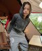 CGP (Women) Striped Knit Zip-Up_Charcoal
