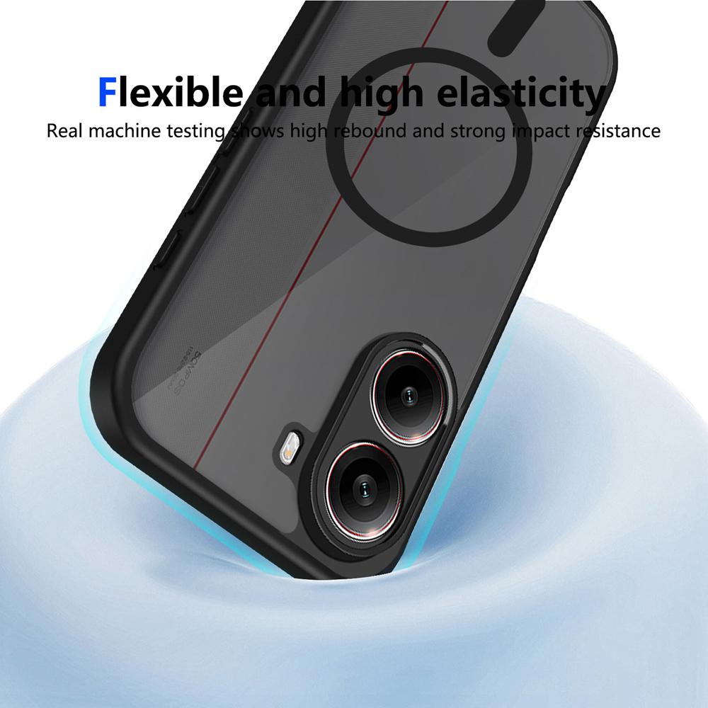 KEYSION Magnetic Phone Case for for Xiaomi POCO X8 Pro Silicone+PC Matte Translucent Clear Shockproof Back Cover for POCO X8 Pro