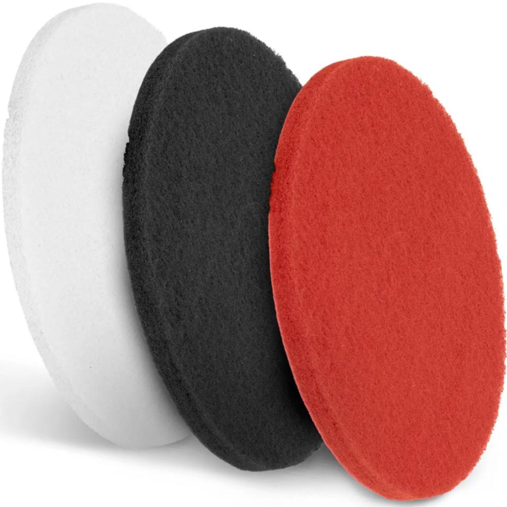 Scrubber Pads Diameter 17 Inches White Red Black Set of 3