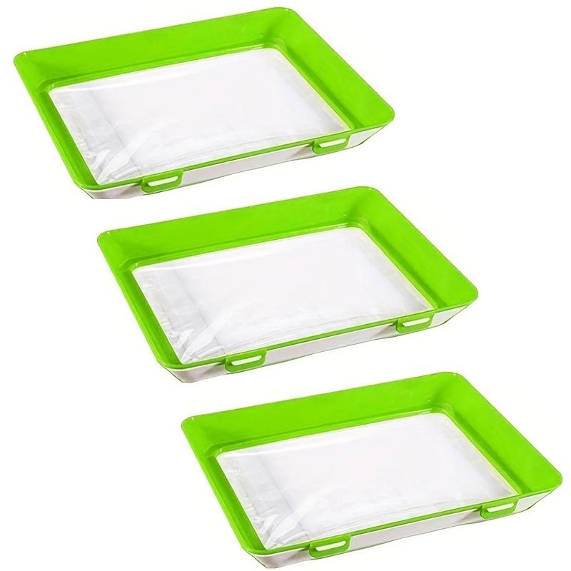 Creative Food Preservation Tray Reusable Stackable Food Tray Safety Plastic Meat Refrigerator Storage Tray Kitchen Tools