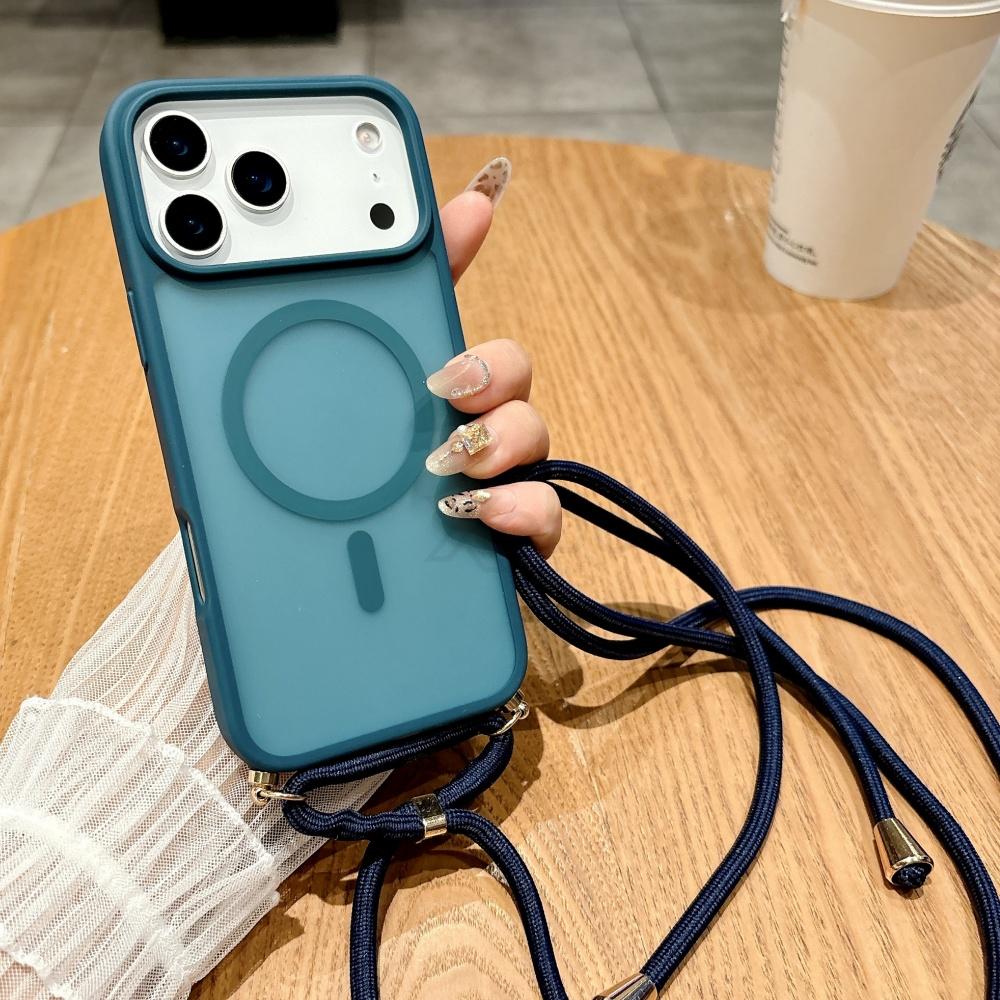 Λουράκι Lanyard Χιαστί Ματ Μαγνητικό Για Θήκη Magsafe Για iPhone 17 Pro Max 16 15 14 Plus 13 12 11 XR Κάλυμμα Ασύρματης Φόρτισης