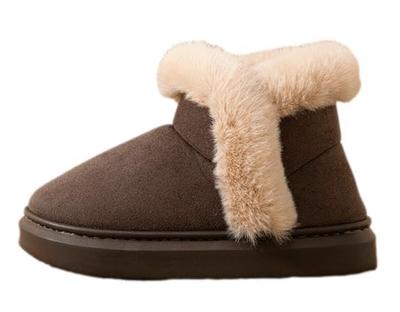 De Short Shearling Brushed Flat Cold Easy To Walk In [Maison TAO] Women's Boots, Style, Fur, Lining, Boa, Sole, Protection, Warm, (Brown, 23.0 Cm)