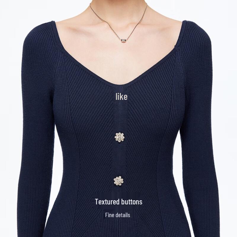 VEROMODA Elegant Flare Sleeve A-Line Knit Dress