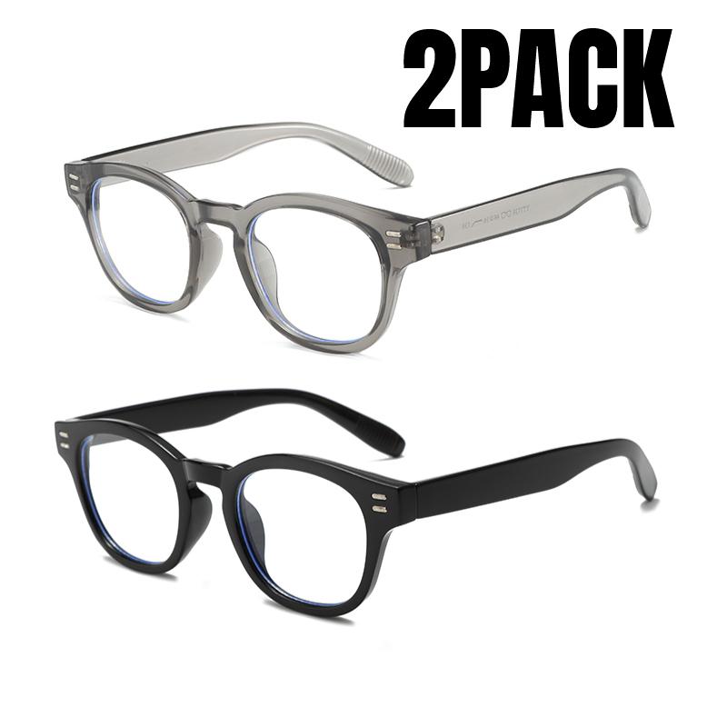 2PACK Fashion Small Round Sunglasses Women Retro Clear Ocean Lens Shades UV400 Men Rivets Punk Sun Glasses