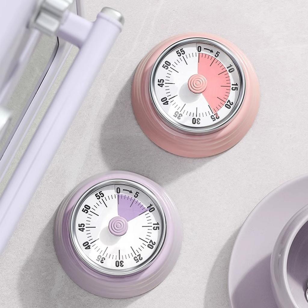 Mechaniczny minutnik kuchenny, 60-minutowy wizualny zegar odliczający, głośny magnetyczny przypominacz do zarządzania czasem podczas gotowania