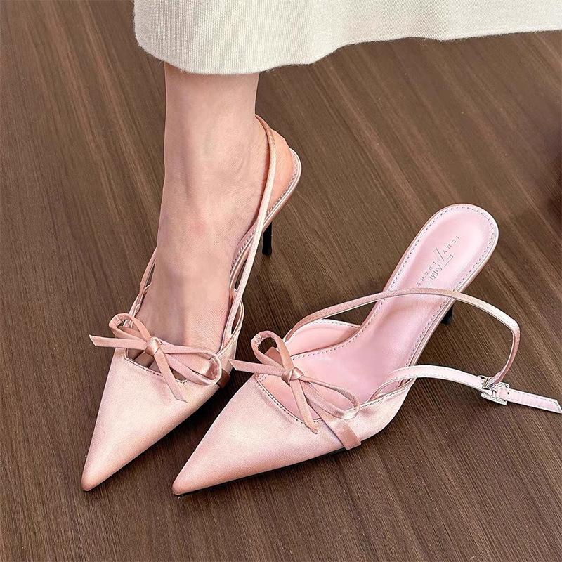 Spitze Einzel-Schuh Damen Design Frühling Stiletto Sandalen Französisch mit Rock Temperament Hohe Absätze Party Schuhe Zapatos De Mujer