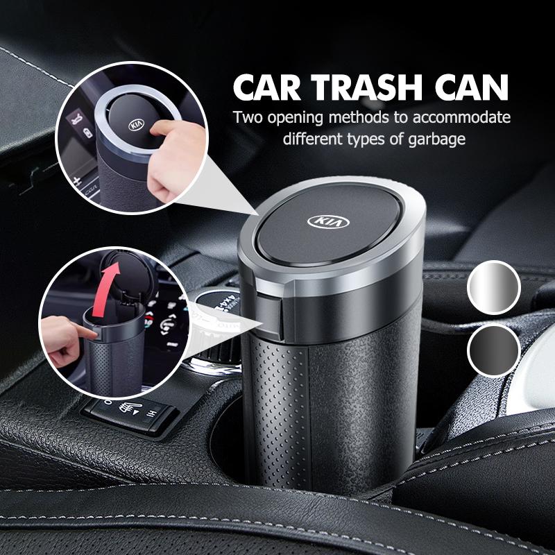 Universal Car Trash Can Cup Holders Garbage Storage Box Sticker For KIA Cerato Proceed Venga Stonic Picanto Sorento Stinger