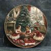 Vintage Christmas Circular Wall Tin Sign Retro Metal Poster Home Kitchen Decor