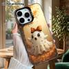 Phone Case: 2D Flat Design, Fits iPhone 18, 17, 16, 15, 14, 13 Pro, Color Silver Protective Case, Couple Style, Heart Ghost, Christmas and Halloween G