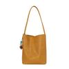 2026 Summer Korean Minimalist Woven Texture Bucket Bag - Large Capacity, Solid Color, Single Shoulder & Handheld