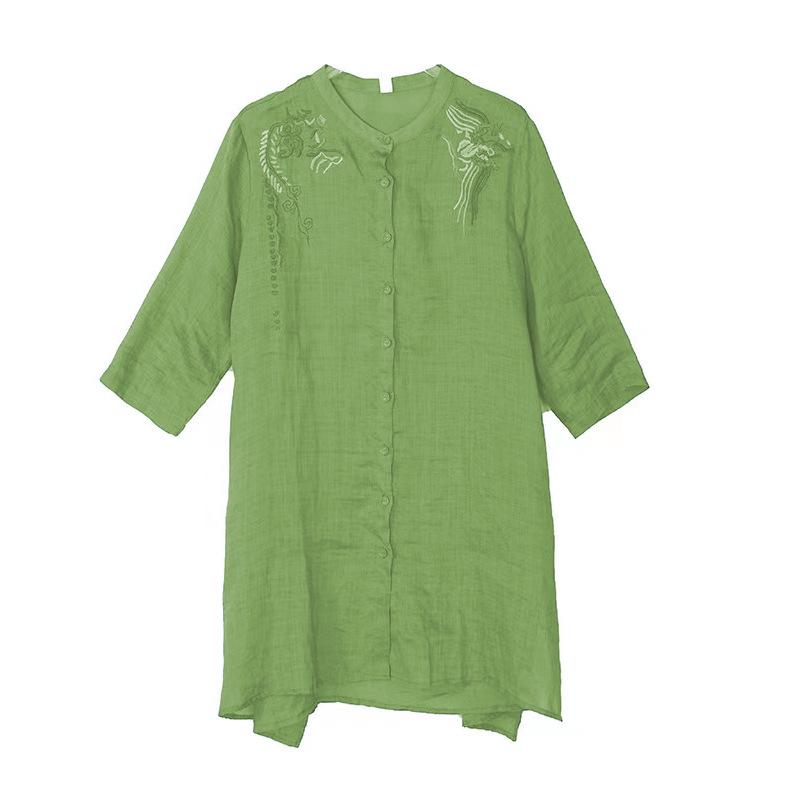 Women's Retro Embroidery Cotton-Linen Sun Protection Cardigan