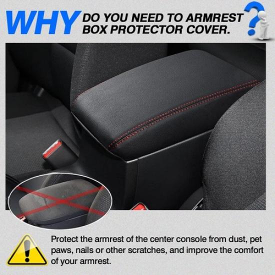 Leather Car Center Console Box Armrest Cover Protector For Mazda CX-5 2018-2024