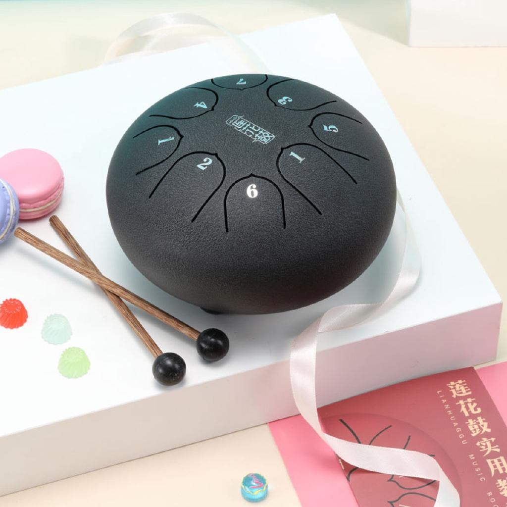 Stahlzungentrommel Mini 8 Töne G-Dur Handpan-Trommel Tank-Handtrommel mit Schlägeln Tragetasche Perkussionsinstrumente