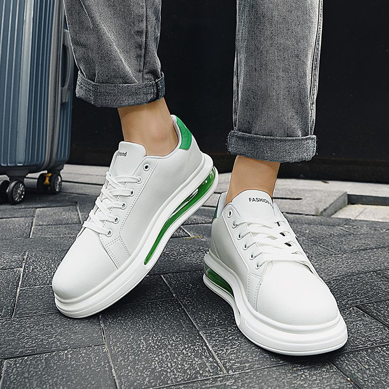 Spring and summer popular little white shoes student versatile air cushion shoes men's shoes thick sole heightening round head board shoes casual spo