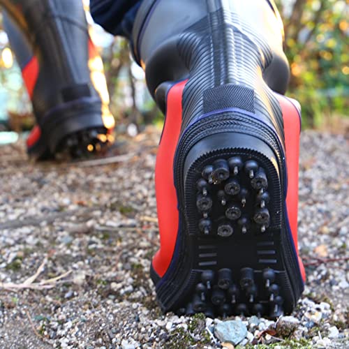 Co-cos nobuoka Herren Ziploa Stiefel mit Spikes und Stiften, Grau, Größen S/M/L (LL, 26,5-27,0 cm)