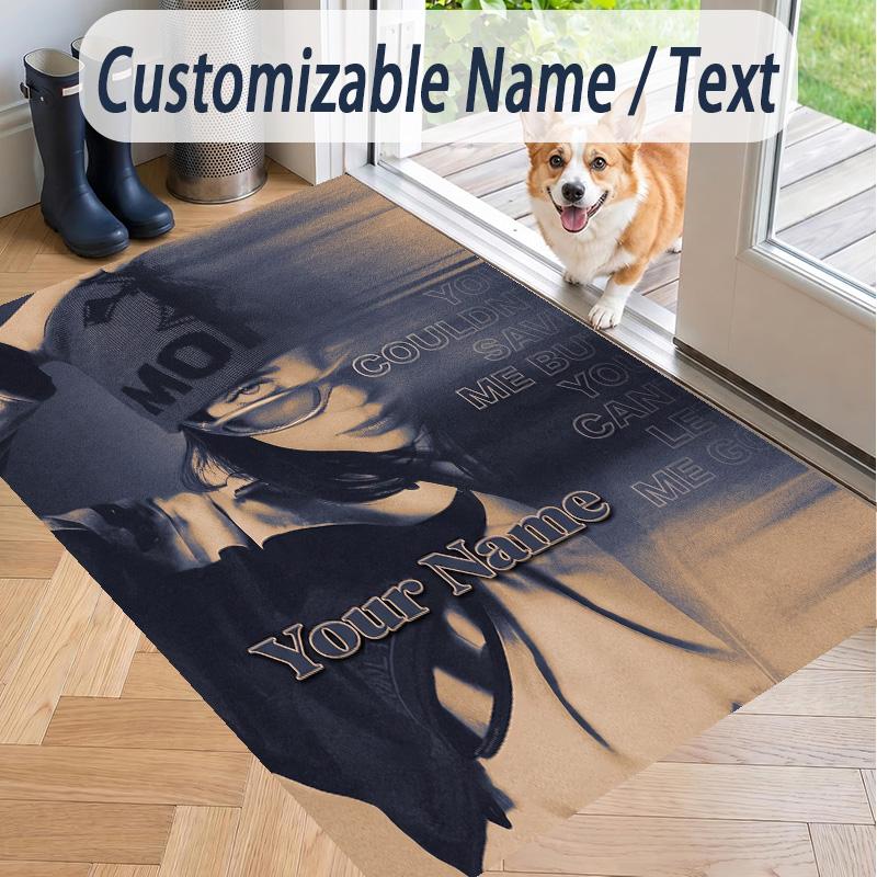 Custom Text Printed Rug Billie Eilish Non Slip Floor Carpet For Home Room Decor