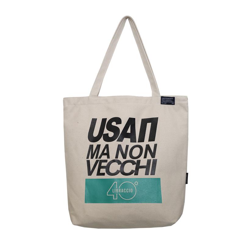 

New Canvas Bag Large Capacity Women s Alphabet Printed Shoulder Bag Student Commuter Handbag one size fits all белый