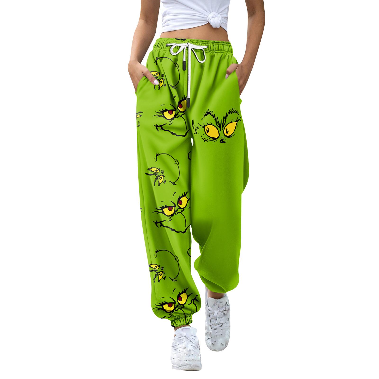 

Женские модные рождественские свободные однотонные повседневные спортивные брюки с завязками на талии XXXL