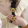 2Pcs Sunflower Hair Tie Elastic Practical Design Hair Clip Hair Accesories For Fashionable Women And Everyday Hairstyles