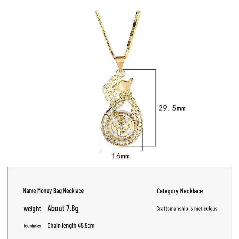 Southeast Asia Gold-Plated Copper Windmill Pendant Necklace for Women