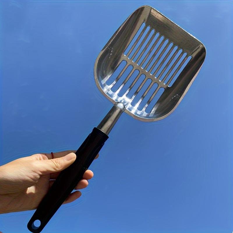Heavy-Duty Stainless Steel Cat Litter Scoop with Long Handle - Durable Metal Sifter for Easy Cleaning, Indoor Cat Litter Boxes