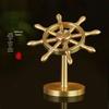  Ornement Spinner Roue de Navire en Laiton Rotatif - Décoration de Bureau en Métal & Cadeau