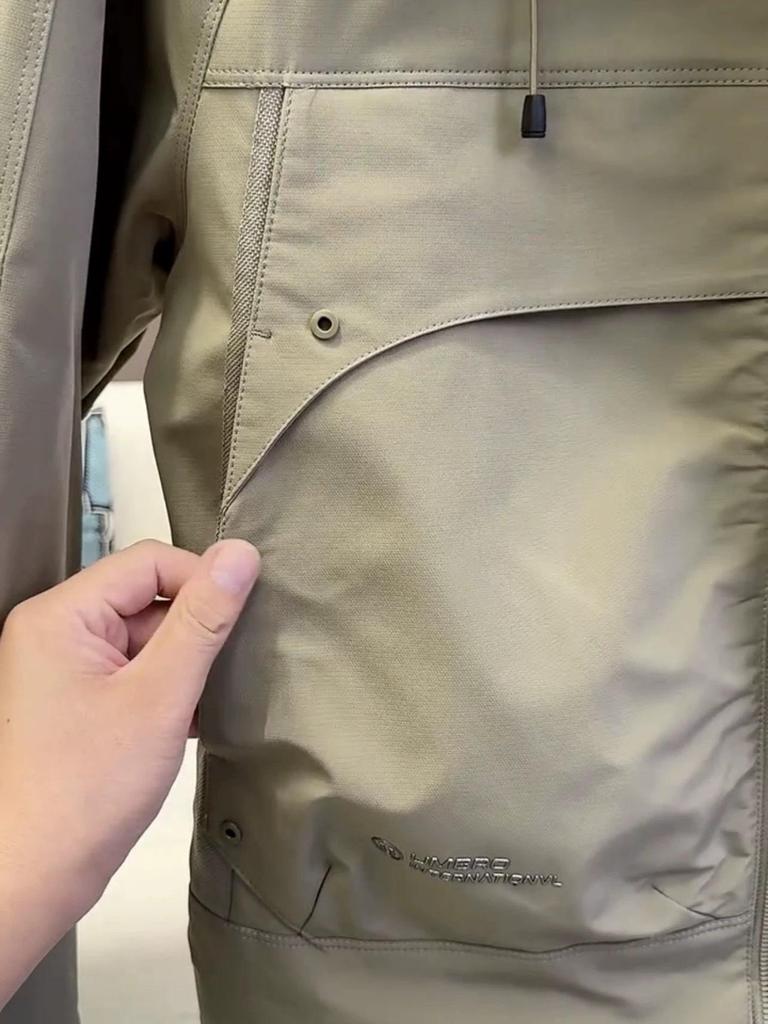 2024 Korean Style Men's Windproof Hooded Cotton Jacket - Autumn/Winter Workwear Padded Outerwear