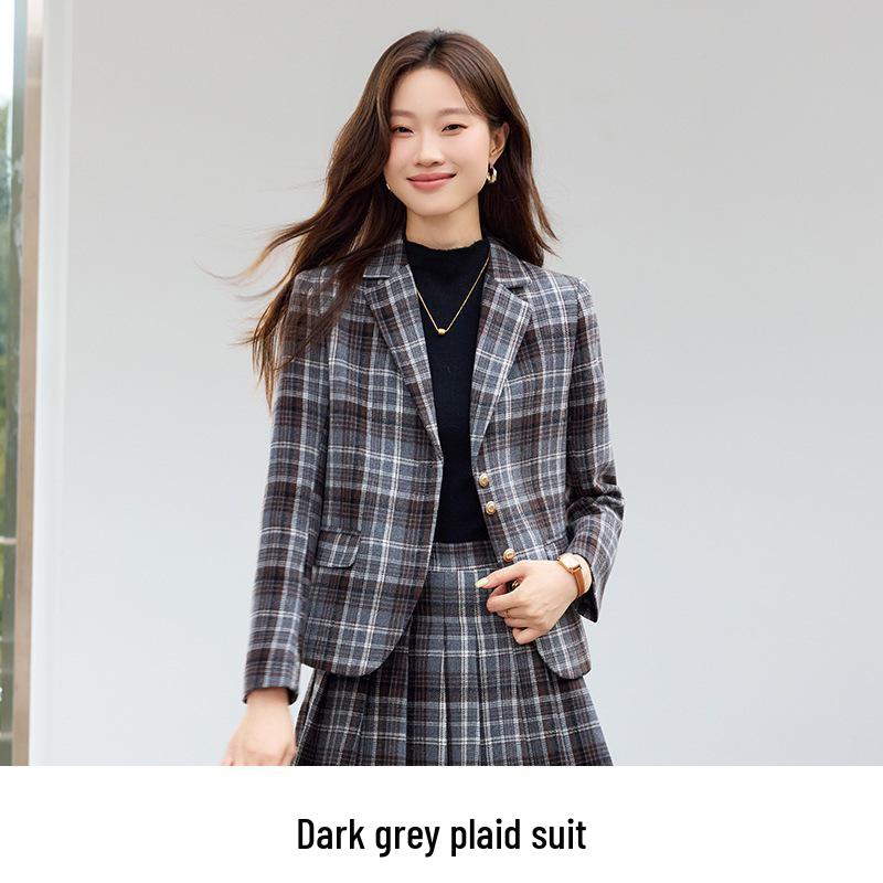 Completo a Quadri Stile College da Donna: Completo Due Pezzi Giacca e Gonna di Alta Gamma Primavera/Autunno 2026