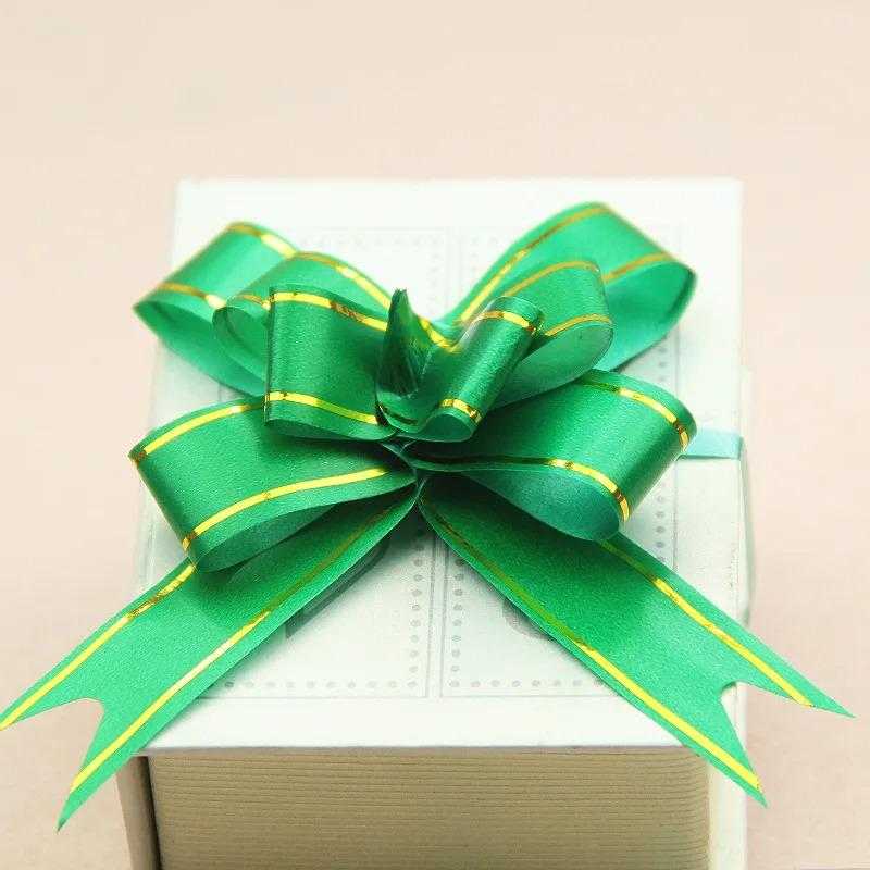 100 Party, Wedding, Christmas Tree Hanging Decorations, Ribbons, Bows, Holiday Gift Packaging, Gold Edged Hand Pulled Flowers