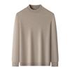 Hengyuanxiang Men's 95.5% Wool 4.5% Cashmere Thickened Round Neck Sweater