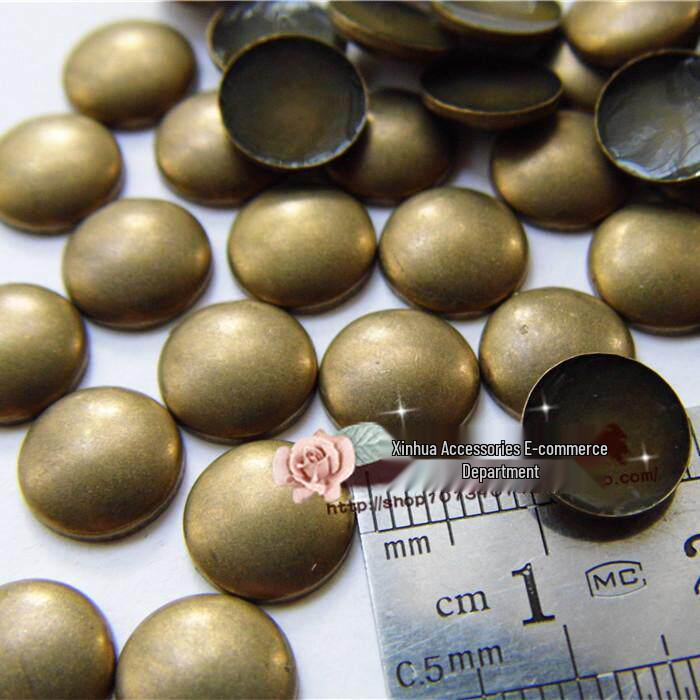 

DIY Jewelry Rivets: 15mm Flat Round & Half-Round Hot-Fix Sheets for Rhinestones & Nail Art Ancient Color 8mm 50 pcs