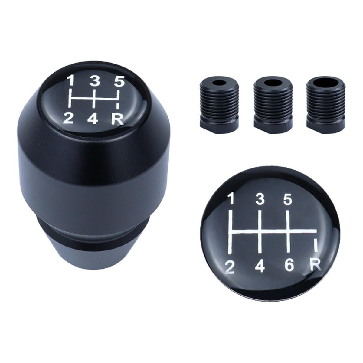 ENN LLC Aluminum Shift Knob for 5 and 6 Speeds, Universal Fit M8/M10/M12 Replacement (Black) чёрный