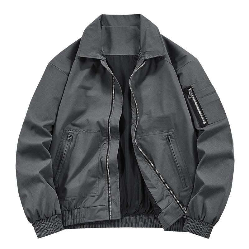 Jacke Jacke Herren Frühling und Herbst Hübsch Slim Lässig Revers Winddicht Wasserdicht Tooling Jugend