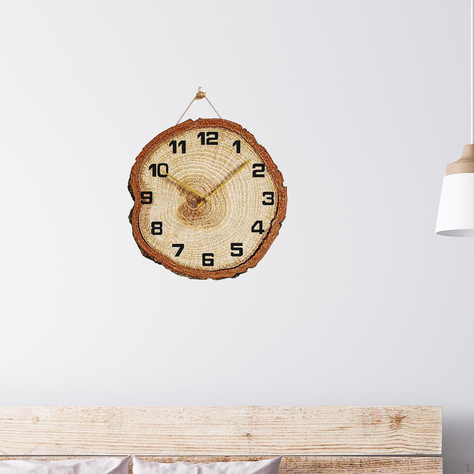 

Rustic Wooden Wall Clock Quiet Gift Timepiece with Arabic Numerals Annual Hanging for Style C