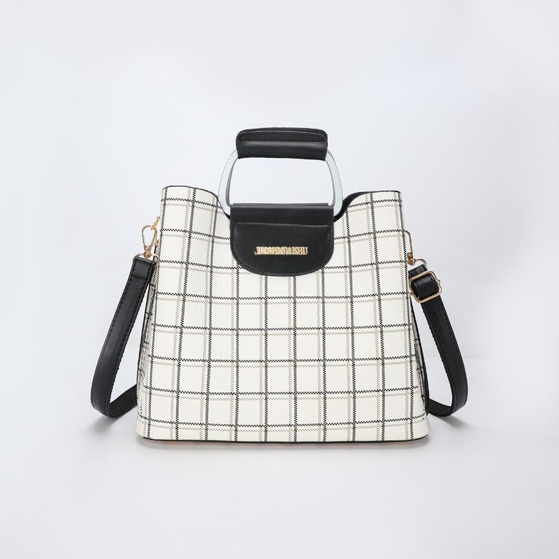 Stilvolle und schlichte Messenger Bag Flow vielseitige High-End gestreifte Karomuster Mehrfachfach Umhängetasche