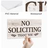 Putuo Decor No Soliciting Sign For House PVC No Soliciting Sign For Front Door Hanging Self Adhesive Notice Plaque Door Signal with Rope for House