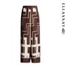 ELLASSAY Women's Geometric Print Silk Wide-Leg Pants