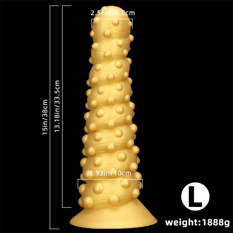 Golden Silicone Giant Suction Cup Large Anal Plug Oversized Threaded Rear Anal Plug Octopus Pull Bead Anal Expander