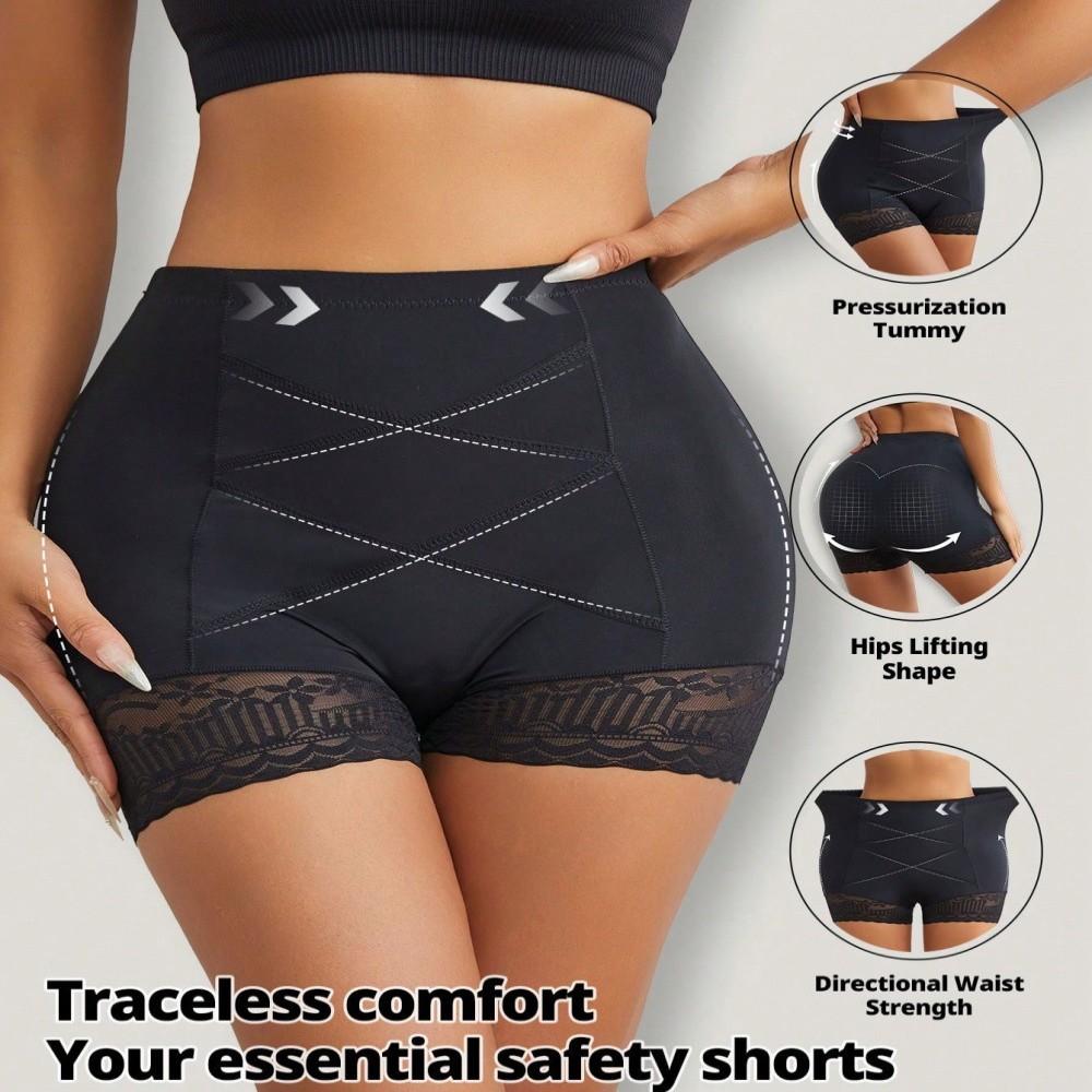 Pantaloncini di sicurezza in pizzo con controllo della pancia a vita alta da donna, mutandine modellanti post-parto, slip boxer sotto le gonne, biancheria intima, shapewear anti-arrotolamento
