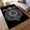 "Nordic Viking Black Carpet with Runes, Dragon Symbols, and Knotwork" Suitable for Use As an Anti-slip for Living Room Bedroom Sofas