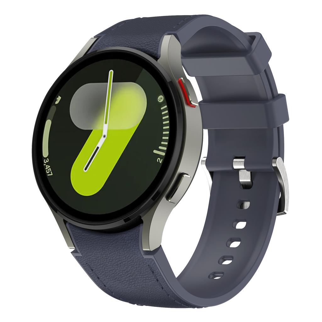 No Gap Silicone+Leather Strap for Samsung Galaxy Watch 7 6 5 4 FE 40mm 44mm Bracelet Wristband Watch 6 4 Classic 43/47mm 42/46mm