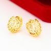 Xuping Fashion Imitation Gold Light Luxury Hollow Ear Buckle Copper Alloy Plated 24k Color Cross Border Geometric Round Earrings Women's Jewelry Gifts