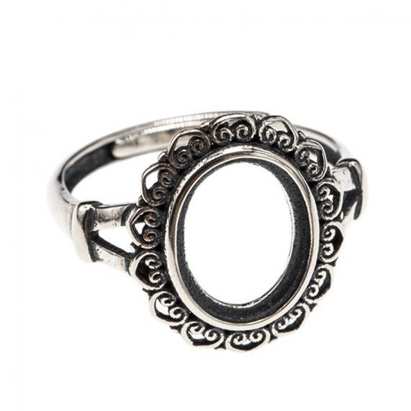 Adjustable Open Ring Women Men Copper Heart Shape Hollow Vintage Style With Amber Turquoise Red Agate Setting