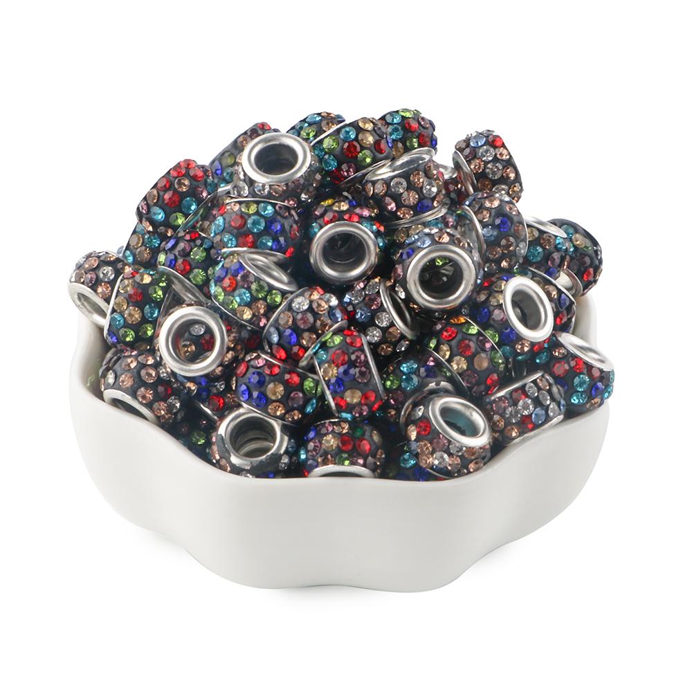 20Pcs 11.5mm Round Rhinestone Crystal Glass Big Hole Beads For Jewelry Making Charms For Bracelet Earrings Jewelry Accessories