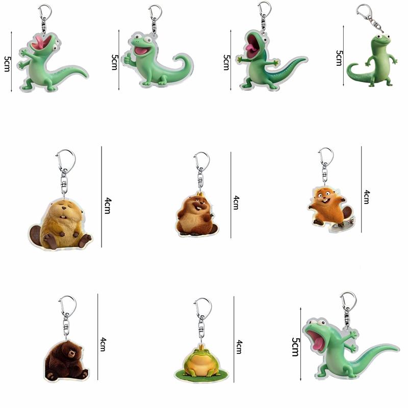 3D Printed Cute Green Lizard TOM Ornament Creative Desktop Decoration Acrylic Keychain Bags Pendent Anime Movie Merchandise Gift