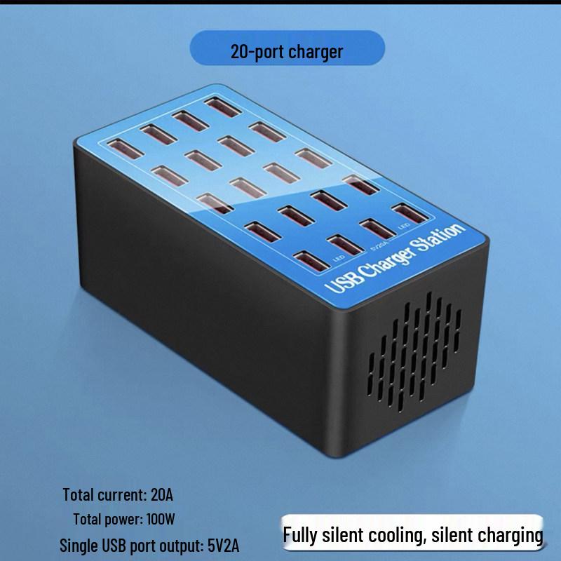 Multi-Port USB Charger Station: Fast Desktop Charger with 10, 20, or 50 Ports for Phones
