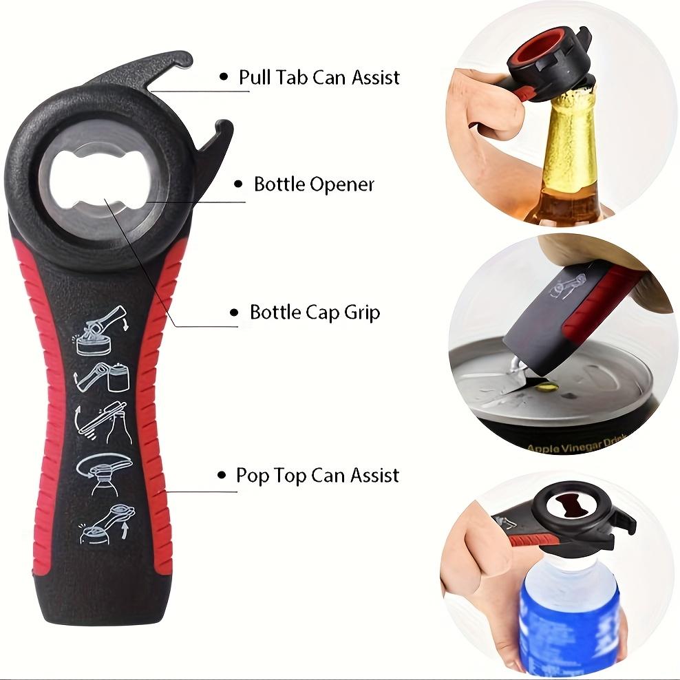 2PCS Latest senior can opener, suitable for those with arthritis and weak hands, multi-functional bottle cap opener